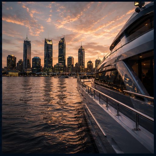 Perth sunset skyline cruise on a luxury yacht